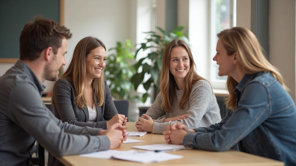 Diverse groep volwassenen deelt leerervaring tijdens Nederlands conversatiegroep