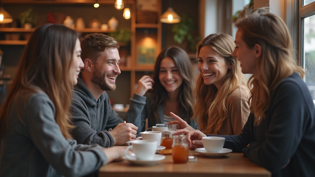 Nederlandse conversatieclub in een gezellige setting met vrienden die Nederlands spreken