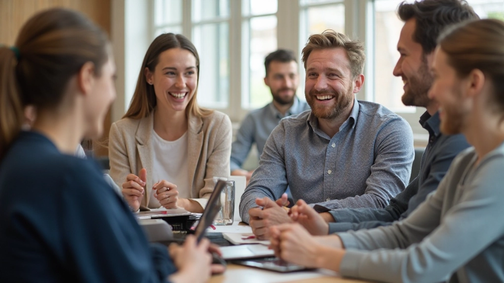 Divers groep expats in een Nederlandse klaslokaal die Nederlands samen oefenen en lachen