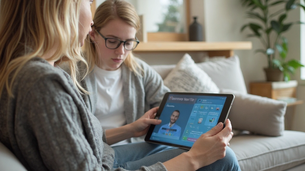 Persoon studeert Nederlands met AI-ondersteuning op tablet